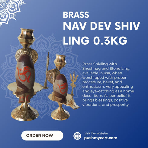 Brass Nav Dev Shiv Ling 0.3Kg